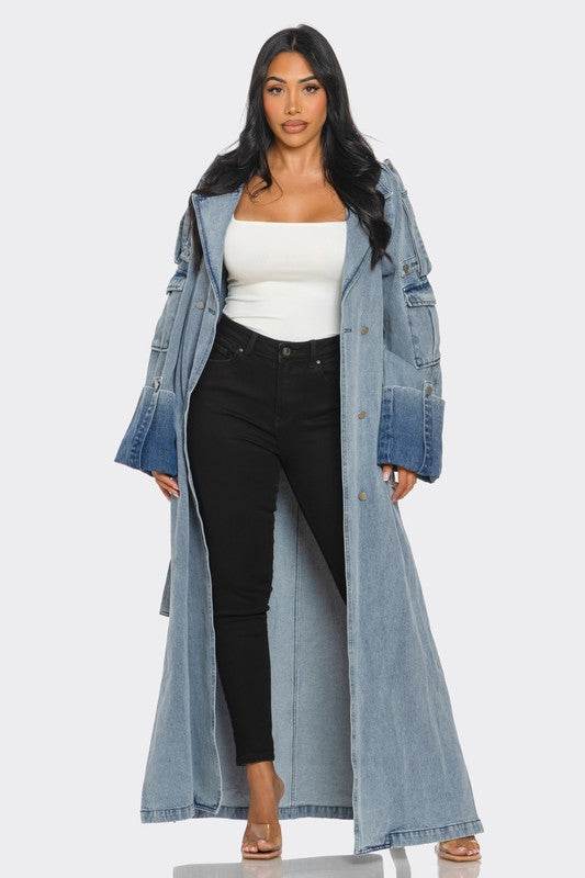 Longline Denim Trench Coat - Shop Style & More | Fresh Looks, Everyday Deals & Free Shipping
