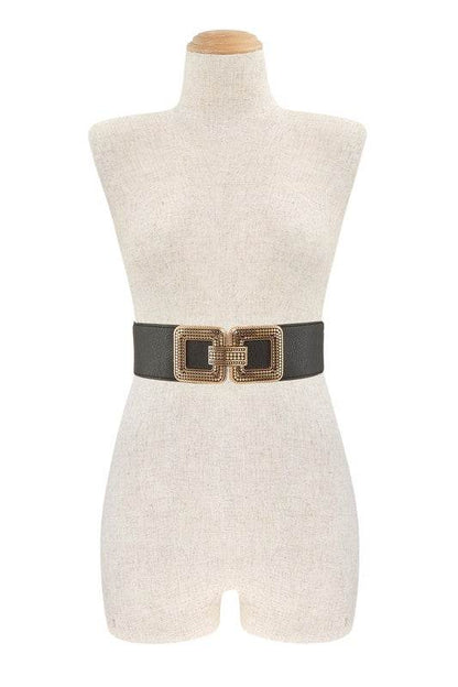 Double Square Metal Buckle Elastic Belt - Shop Style & More | Fresh Looks, Everyday Deals & Free Shipping