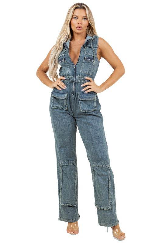 WOMEN FASHION DENIM CARGO STYLE JUMPSUIT - Shop Style & More | Fresh Looks, Everyday Deals & Free Shipping