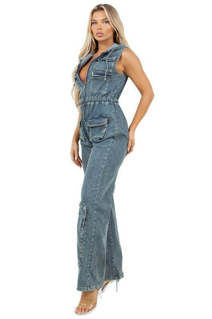 WOMEN FASHION DENIM CARGO STYLE JUMPSUIT - Shop Style & More | Fresh Looks, Everyday Deals & Free Shipping