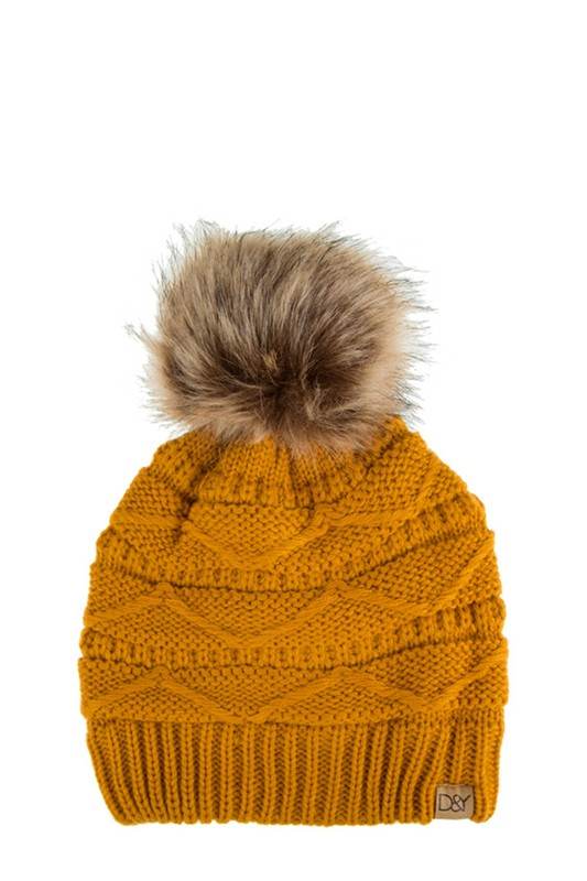 Cable Knit Beanie with Super Pom and Inner Lining - Shop Style & More | Fresh Looks, Everyday Deals & Free Shipping