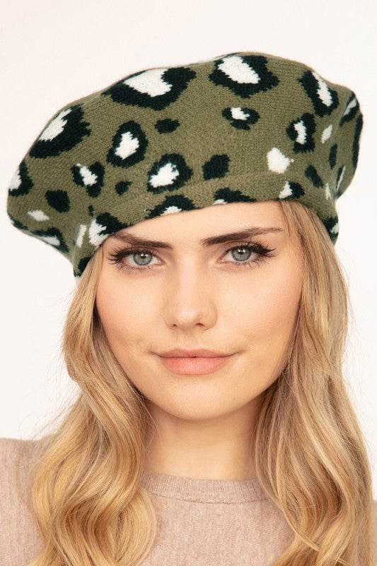 Leopard Stretchy Beret - Shop Style & More | Fresh Looks, Everyday Deals & Free Shipping