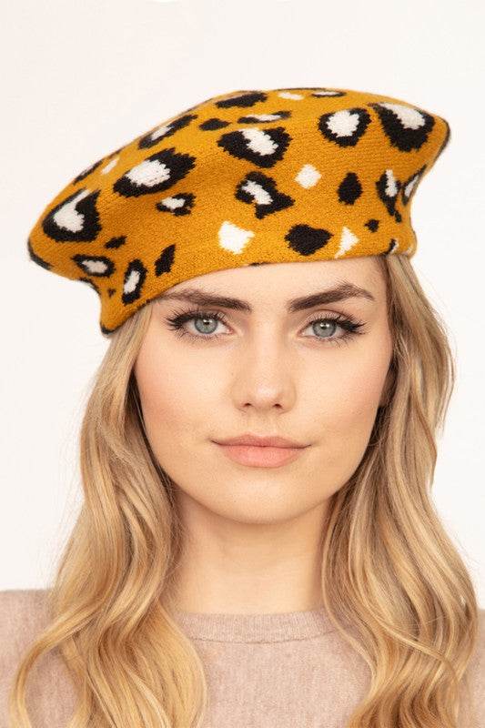 Leopard Stretchy Beret - Shop Style & More | Fresh Looks, Everyday Deals & Free Shipping