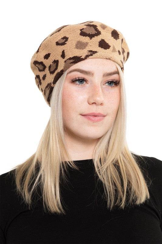 Leopard Stretchy Beret - Shop Style & More | Fresh Looks, Everyday Deals & Free Shipping