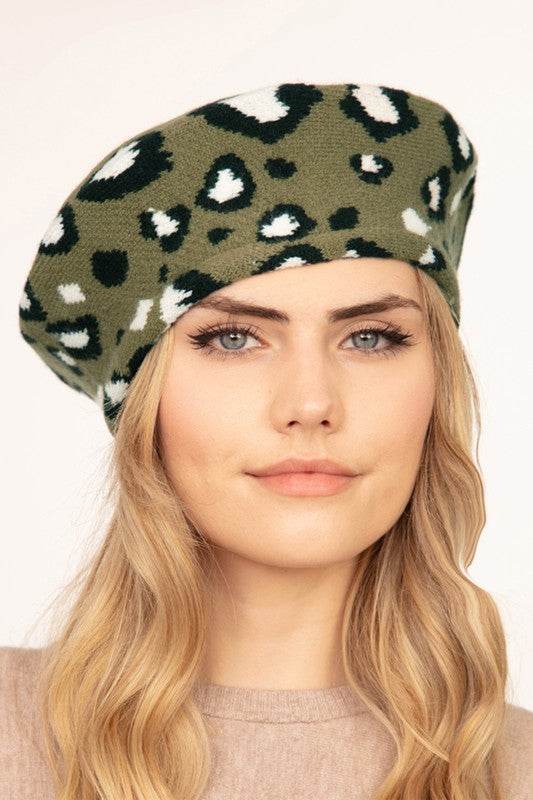 Leopard Stretchy Beret - Shop Style & More | Fresh Looks, Everyday Deals & Free Shipping