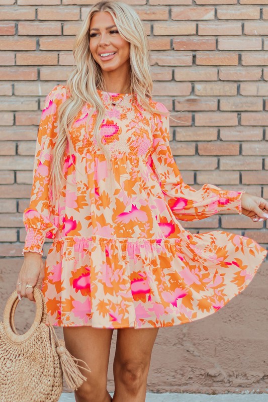 Women Smocked Lantern Sleeve Ruffle Mini Dress - Shop Style & More | Fresh Looks, Everyday Deals & Free Shipping