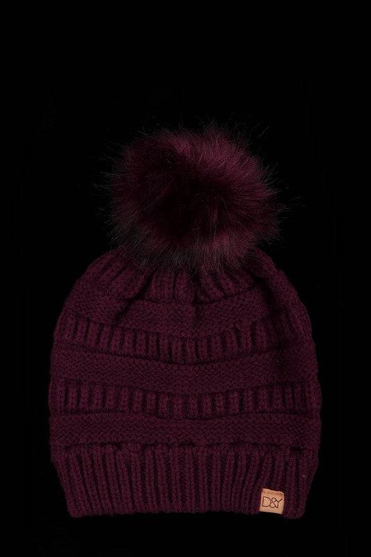 Halo Ripped Beanie with Super Faux Fur Pom - Shop Style & More | Fresh Looks, Everyday Deals & Free Shipping