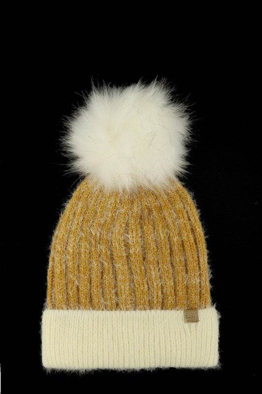 Super Soft Yarn Beanie with Faux Fur Pom - Shop Style & More | Fresh Looks, Everyday Deals & Free Shipping