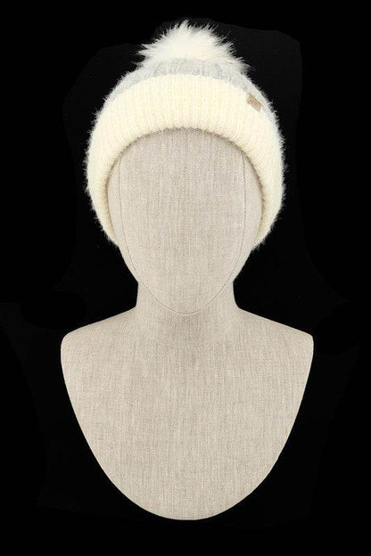 Super Soft Yarn Beanie with Faux Fur Pom - Shop Style & More | Fresh Looks, Everyday Deals & Free Shipping