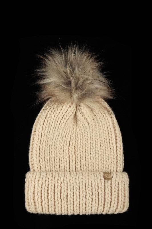 Jewel Knit Cuffed Pom Beanie - Shop Style & More | Fresh Looks, Everyday Deals & Free Shipping