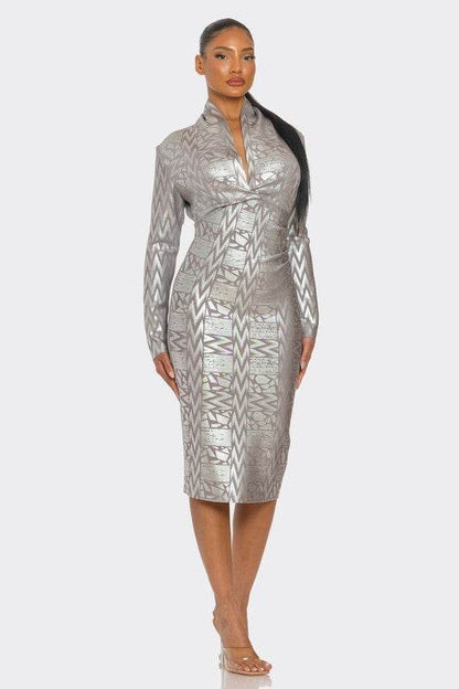 Metallic Zigzag Holiday Bandage dress - Shop Style & More | Fresh Looks, Everyday Deals & Free Shipping