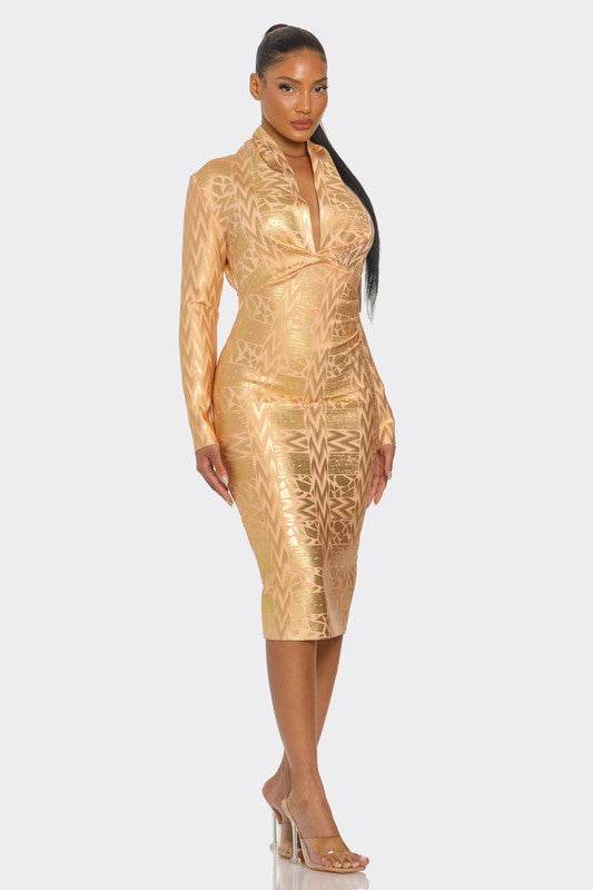 Metallic Zigzag Holiday Bandage dress - Shop Style & More | Fresh Looks, Everyday Deals & Free Shipping