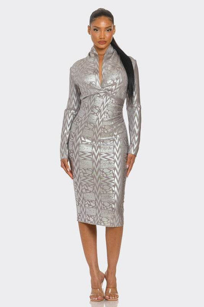 Metallic Zigzag Holiday Bandage dress - Shop Style & More | Fresh Looks, Everyday Deals & Free Shipping