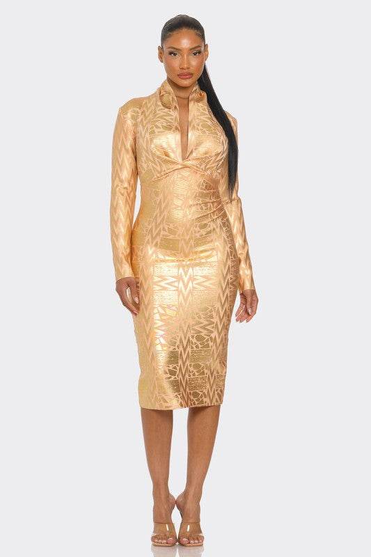 Metallic Zigzag Holiday Bandage dress - Shop Style & More | Fresh Looks, Everyday Deals & Free Shipping