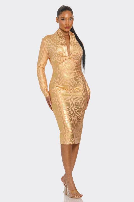 Metallic Zigzag Holiday Bandage dress - Shop Style & More | Fresh Looks, Everyday Deals & Free Shipping