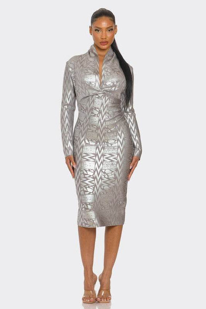 Metallic Zigzag Holiday Bandage dress - Shop Style & More | Fresh Looks, Everyday Deals & Free Shipping
