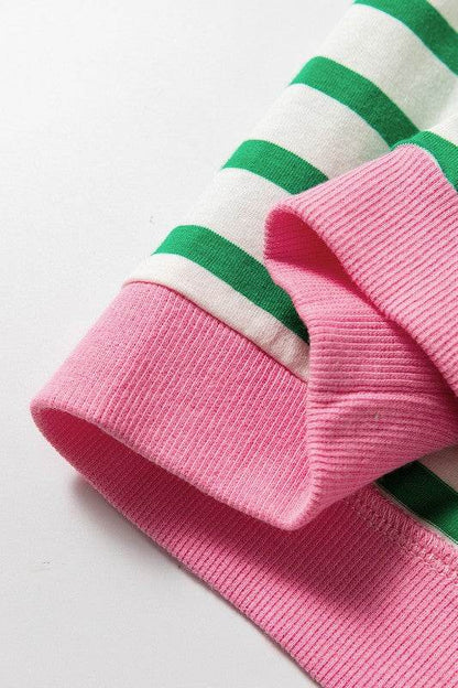 Cotton Stripe Drop shoulder Sweatshirt - Shop Style & More | Fresh Looks, Everyday Deals & Free Shipping