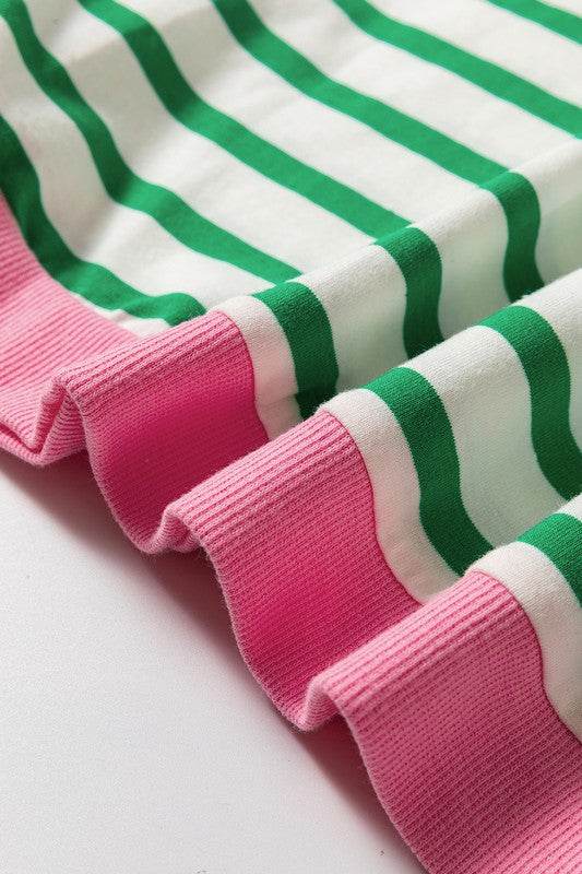 Cotton Stripe Drop shoulder Sweatshirt - Shop Style & More | Fresh Looks, Everyday Deals & Free Shipping