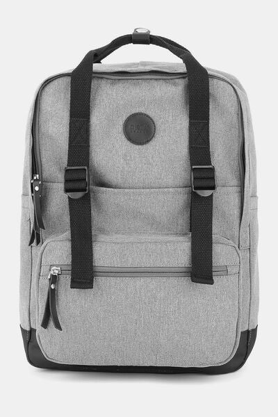 Himawari Waterproof Canvas Backpack Bag with Side Pockets Gray One Size Bags