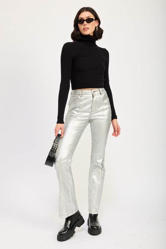METALLIC FLARED PANTS - Shop Style & More | Fresh Looks, Everyday Deals & Free Shipping