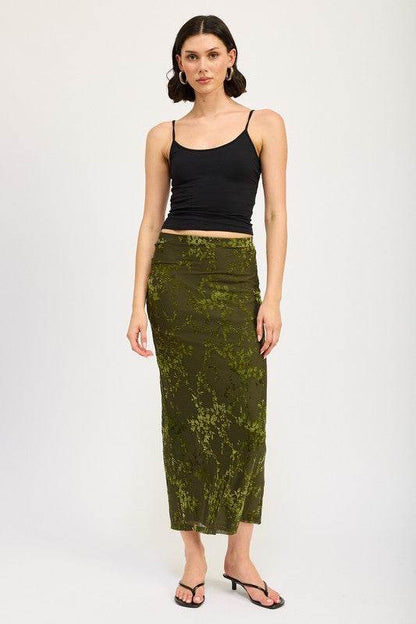 FITTED MAXI SKIRT WITH SLIT - Shop Style & More | Fresh Looks, Everyday Deals & Free Shipping