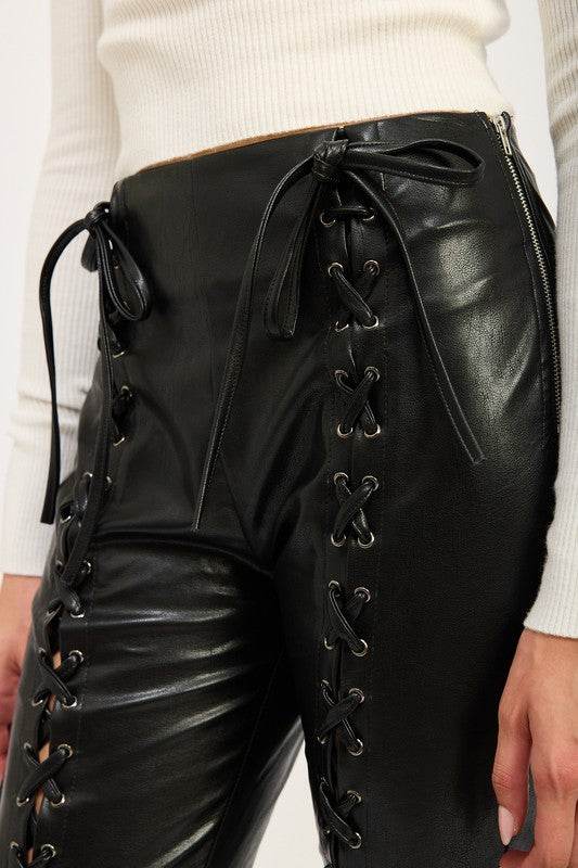 LACE UP LEATHER TROUSERS - Shop Style & More | Fresh Looks, Everyday Deals & Free Shipping
