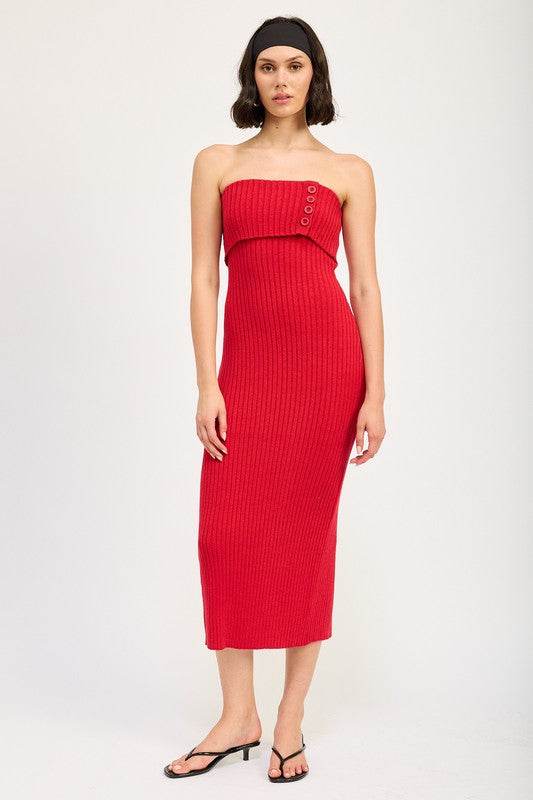 FOLD OVER RIBBED TUBE DRESS - Shop Style & More | Fresh Looks, Everyday Deals & Free Shipping