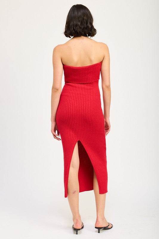 FOLD OVER RIBBED TUBE DRESS - Shop Style & More | Fresh Looks, Everyday Deals & Free Shipping