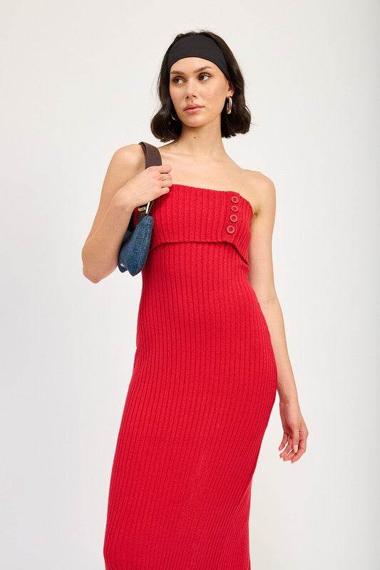 FOLD OVER RIBBED TUBE DRESS - Shop Style & More | Fresh Looks, Everyday Deals & Free Shipping