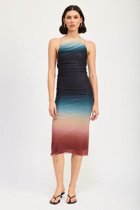 HALTER NECK OMBRE MAXI DRESS - Shop Style & More | Fresh Looks, Everyday Deals & Free Shipping