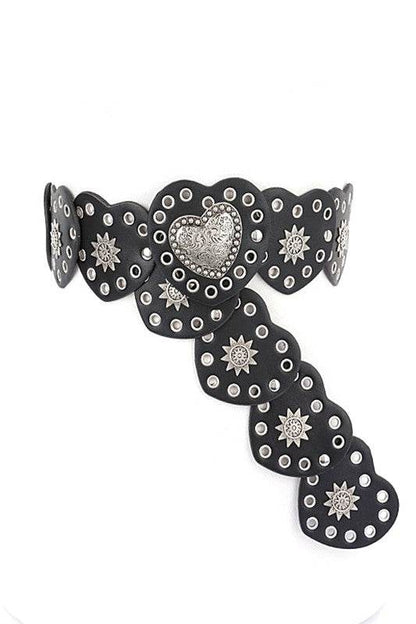 Heart Shape Buckle Western Studded Statement Belt - Shop Style & More | Fresh Looks, Everyday Deals & Free Shipping