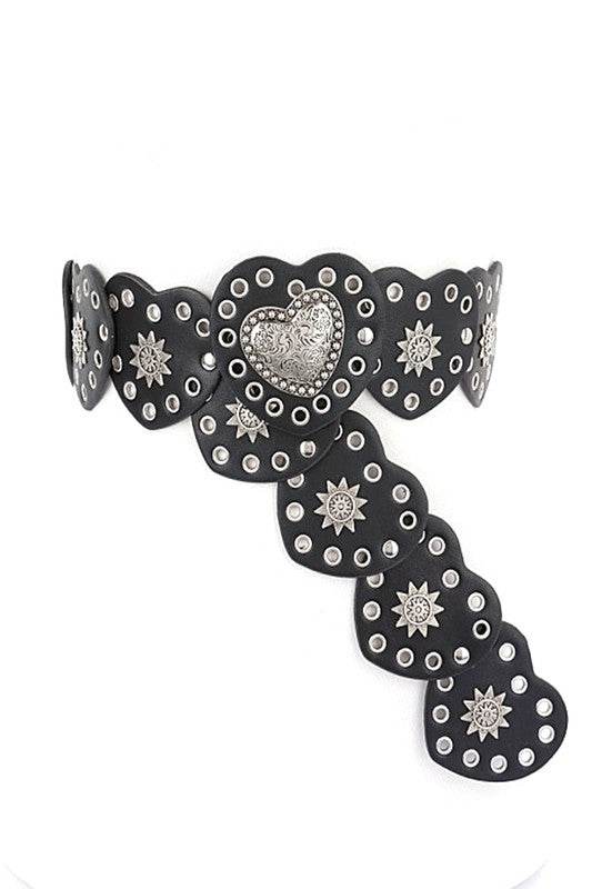 Heart Shape Buckle Western Studded Statement Belt - Shop Style & More | Fresh Looks, Everyday Deals & Free Shipping