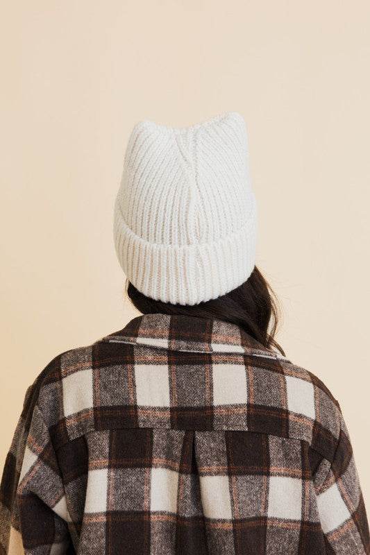 Chill Vibes Soft Ribbed Squared Face Beanie - Shop Style & More | Fresh Looks, Everyday Deals & Free Shipping