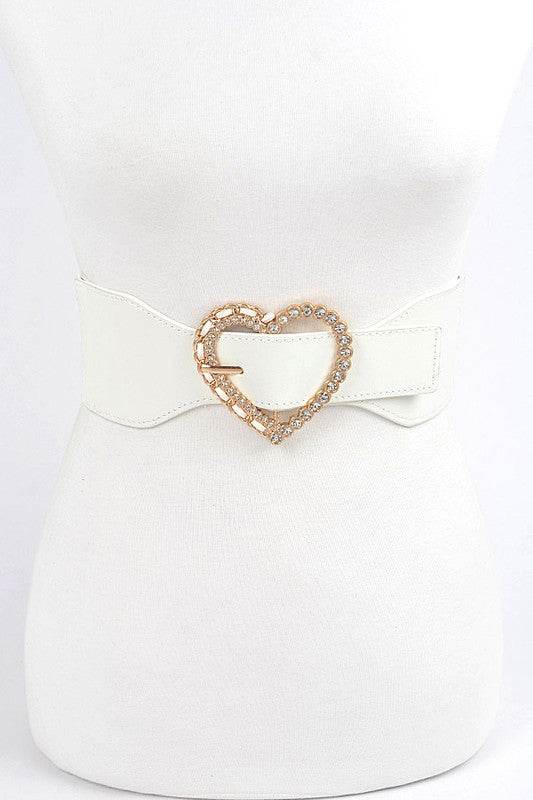 Crystal Heart Buckle Elastic Belt - Shop Style & More | Fresh Looks, Everyday Deals & Free Shipping