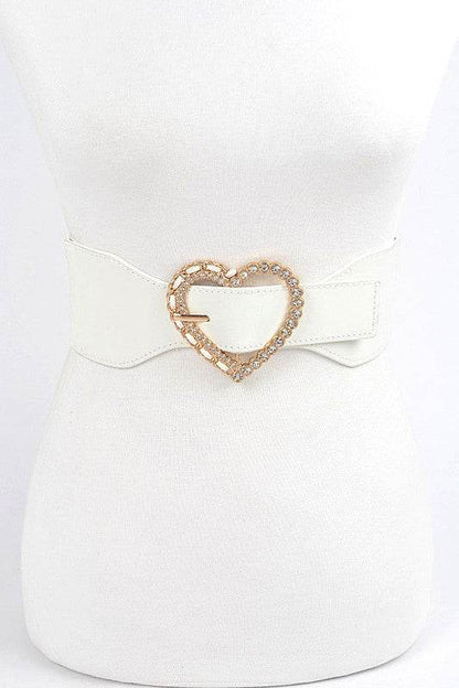 Crystal Heart Buckle Elastic Belt - Shop Style & More | Fresh Looks, Everyday Deals & Free Shipping