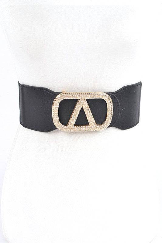 Plus Size Crystal Logo Buckle Elastic Belt - Shop Style & More | Fresh Looks, Everyday Deals & Free Shipping