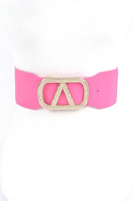 Crystal Logo Buckle Elastic Belt - Shop Style & More | Fresh Looks, Everyday Deals & Free Shipping