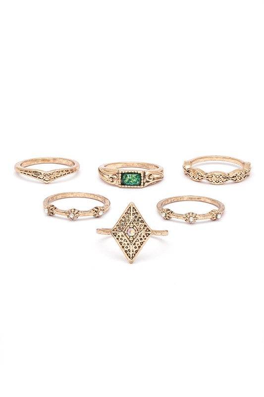 6 PC Assorted Ring Set - Shop Style & More | Fresh Looks, Everyday Deals & Free Shipping
