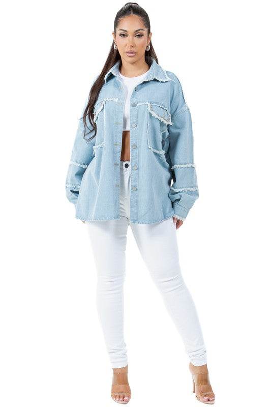 WOMEN FASHION OVERSIZE DENIM SHIRT - Shop Style & More | Fresh Looks, Everyday Deals & Free Shipping