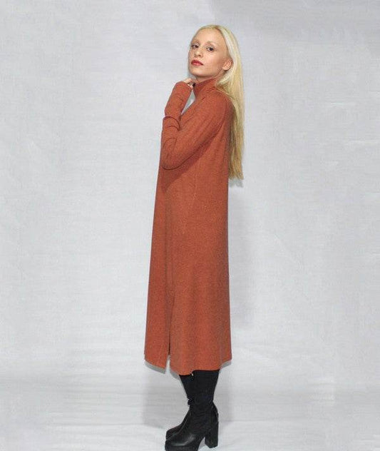 Turtle neck dress long sleeve with side slits - Shop Style & More | Fresh Looks, Everyday Deals & Free Shipping