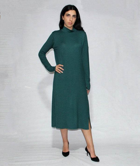 Turtle neck dress long sleeve with side slits - Shop Style & More | Fresh Looks, Everyday Deals & Free Shipping