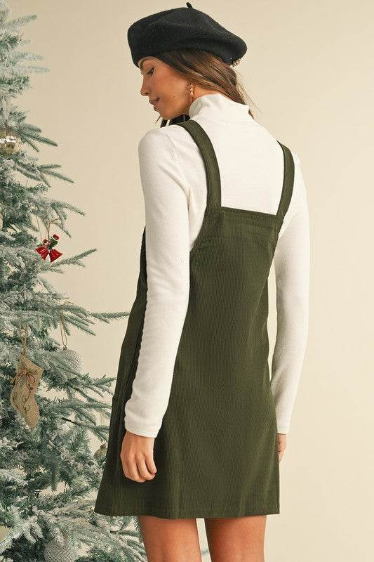 Corduroy Front Pockets Overall Dress - Shop Style & More | Fresh Looks, Everyday Deals & Free Shipping