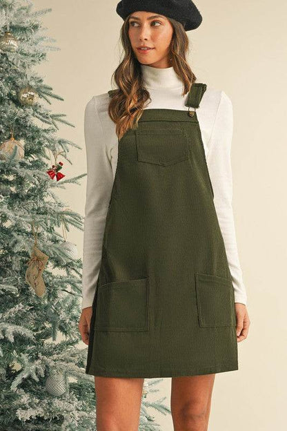 Corduroy Front Pockets Overall Dress - Shop Style & More | Fresh Looks, Everyday Deals & Free Shipping