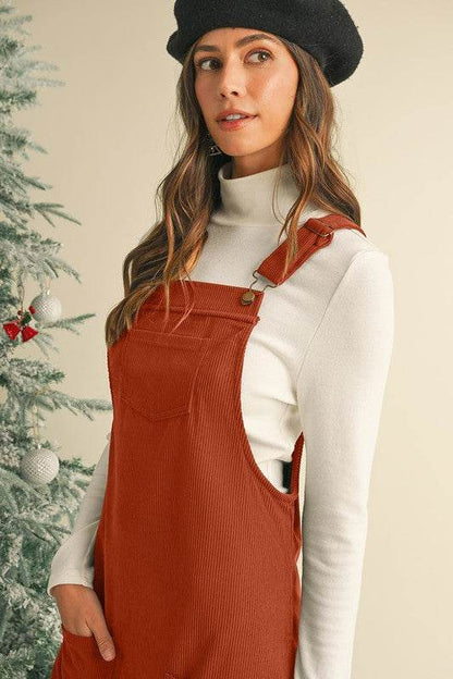 Corduroy Front Pockets Overall Dress - Shop Style & More | Fresh Looks, Everyday Deals & Free Shipping