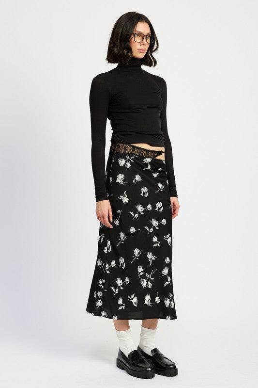 MIX MEDIA ASYMMETRICAL MAXI SATIN SKIRT - Shop Style & More | Fresh Looks, Everyday Deals & Free Shipping