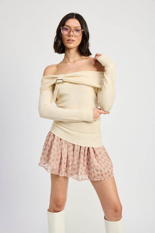 MIXED MEDIA OFF SHOULDER MINI DRESS - Shop Style & More | Fresh Looks, Everyday Deals & Free Shipping