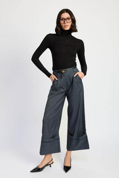 FOLD OVER PLEATED PANTS - Shop Style & More | Fresh Looks, Everyday Deals & Free Shipping
