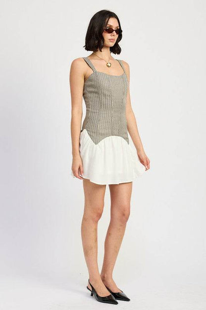 CONTRASTED CORSET MINI DRESS - Shop Style & More | Fresh Looks, Everyday Deals & Free Shipping