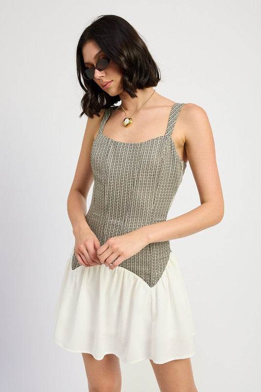 CONTRASTED CORSET MINI DRESS - Shop Style & More | Fresh Looks, Everyday Deals & Free Shipping