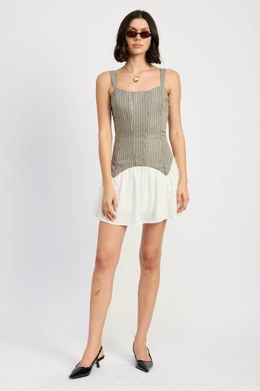 CONTRASTED CORSET MINI DRESS - Shop Style & More | Fresh Looks, Everyday Deals & Free Shipping